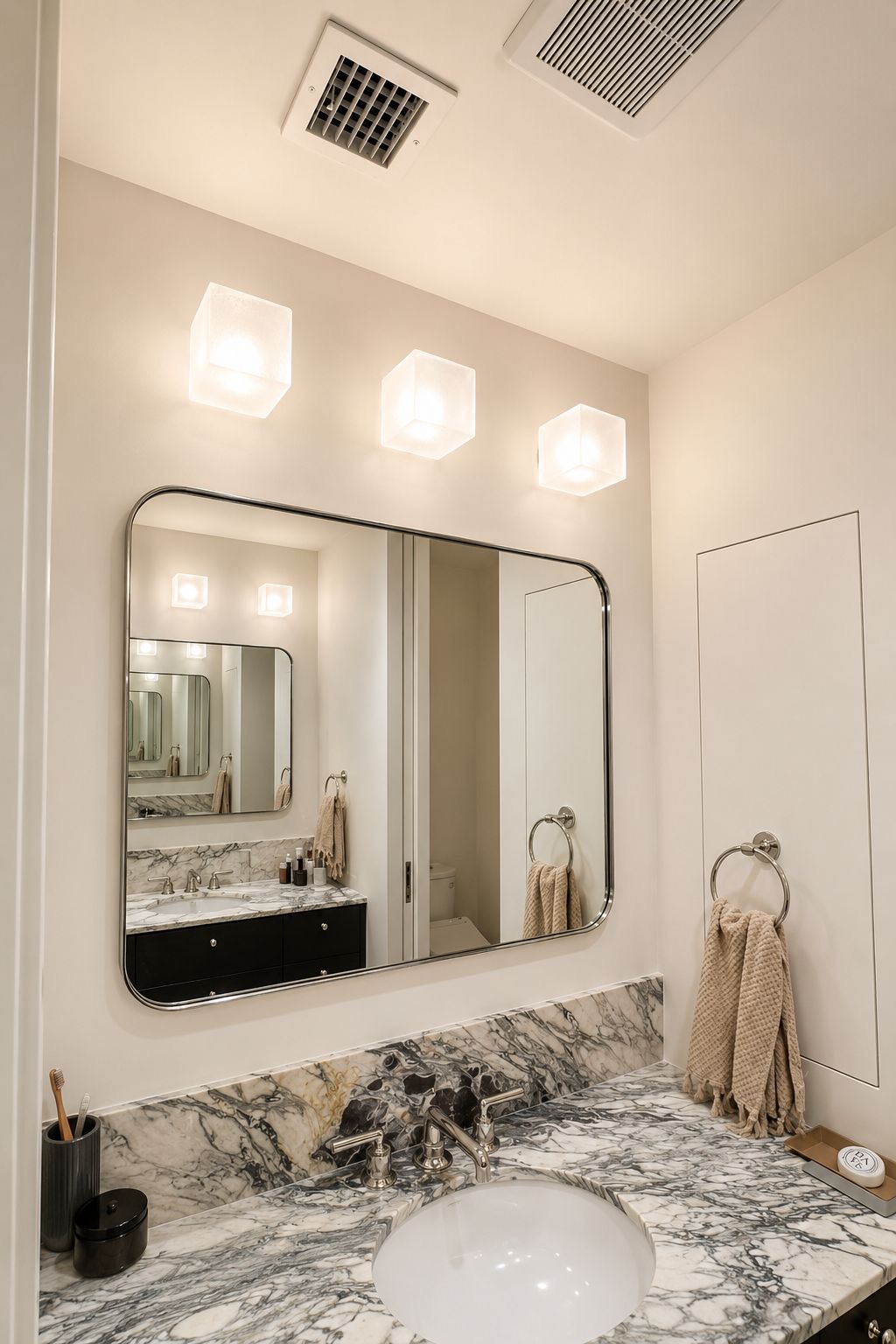 Carroll Gardens bath renovation featuring Calacatta Turquoise by CooperBuild