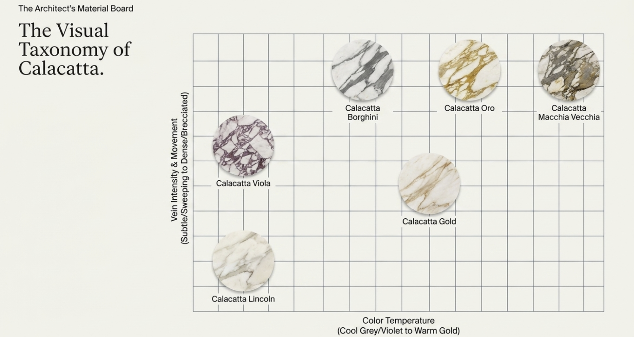 Six major types of Calacatta marble varieties
